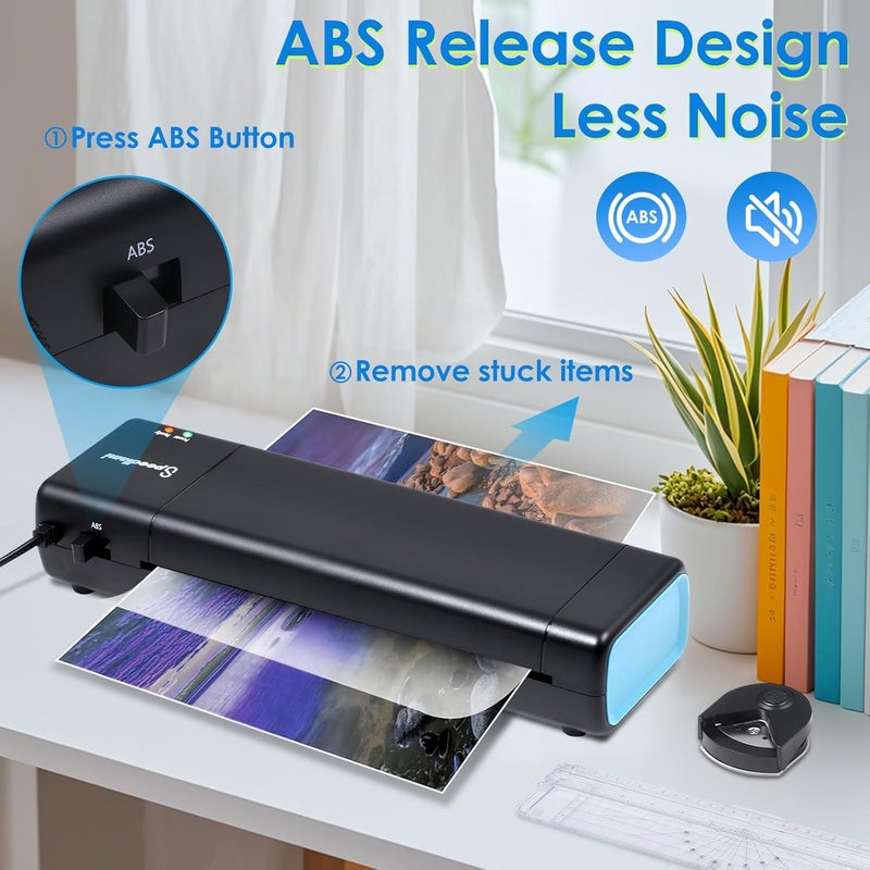 speedlami 90 Seconds Fast preheat, 4 in 1 Laminator Machine,Home laminator,A4 Laminating Machine Hot & Cold with Paper Trimmer & Corner Rounder,9 Inch Thermal Laminator Machine for Home Office - Image 4